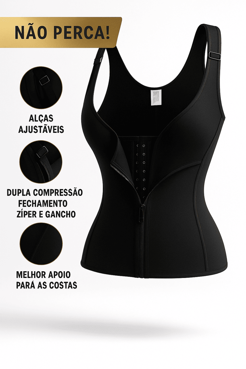 Cinta Modeladora Dupla Compressão Redutor Zíper